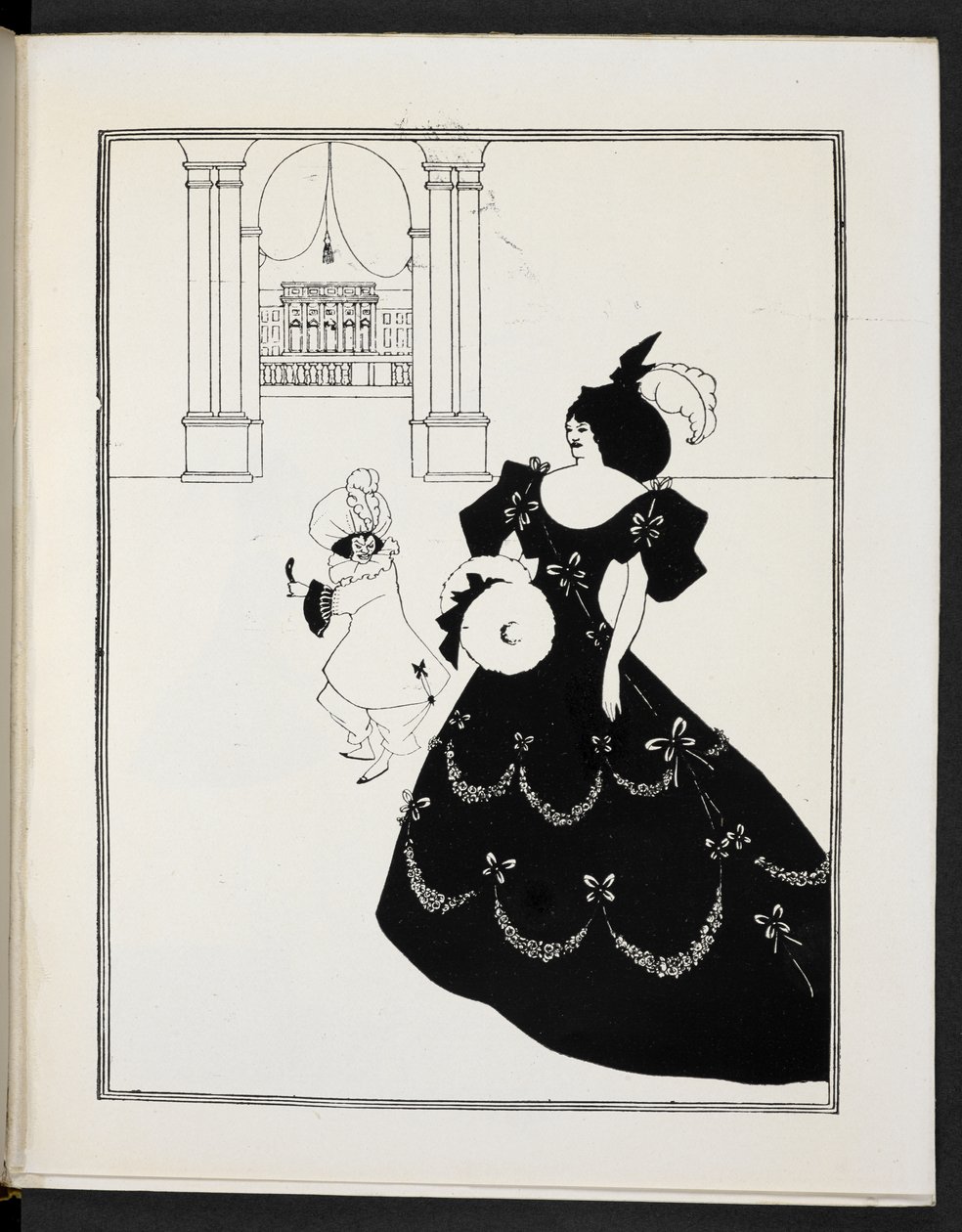 Illustration som visar två figurer av Aubrey Beardsley