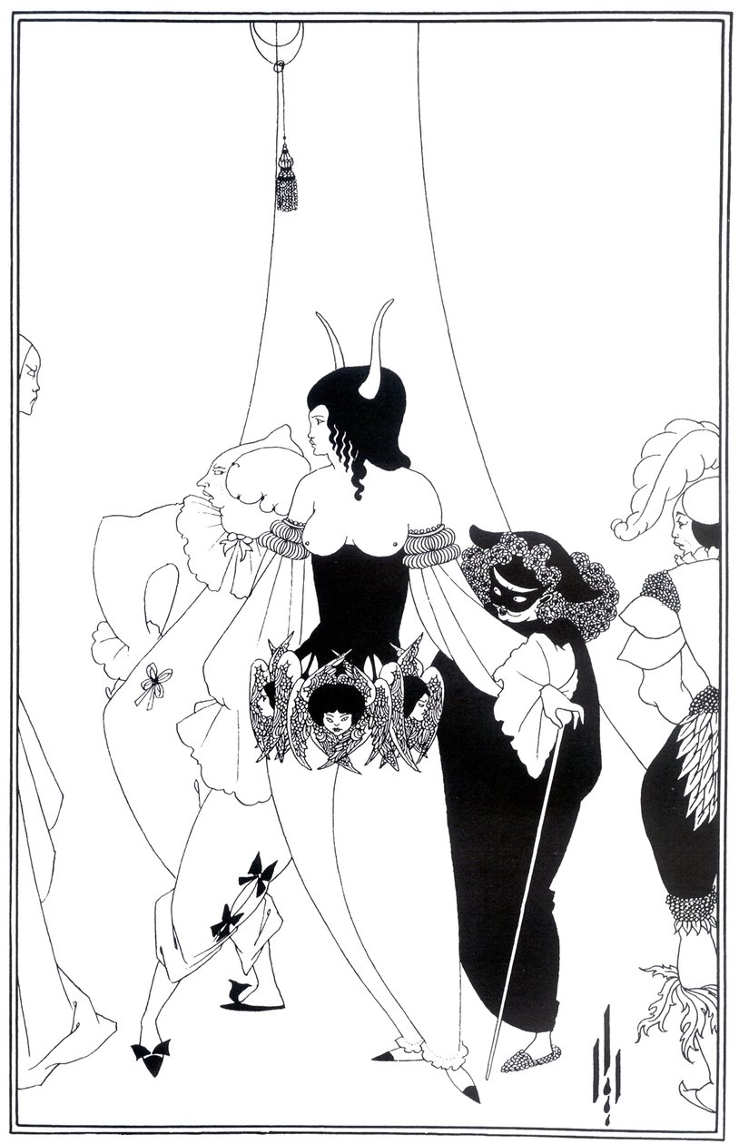 Illustration till The Masque of the Red Death av Edgar Allan Poe, 1895 av Aubrey Beardsley