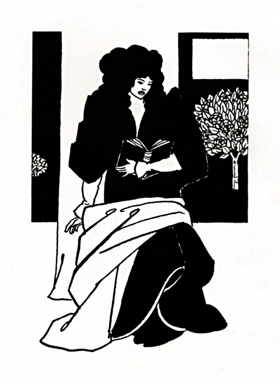 Illustration från Morte DArthur, 1893-1894, 1923 av Aubrey Beardsley