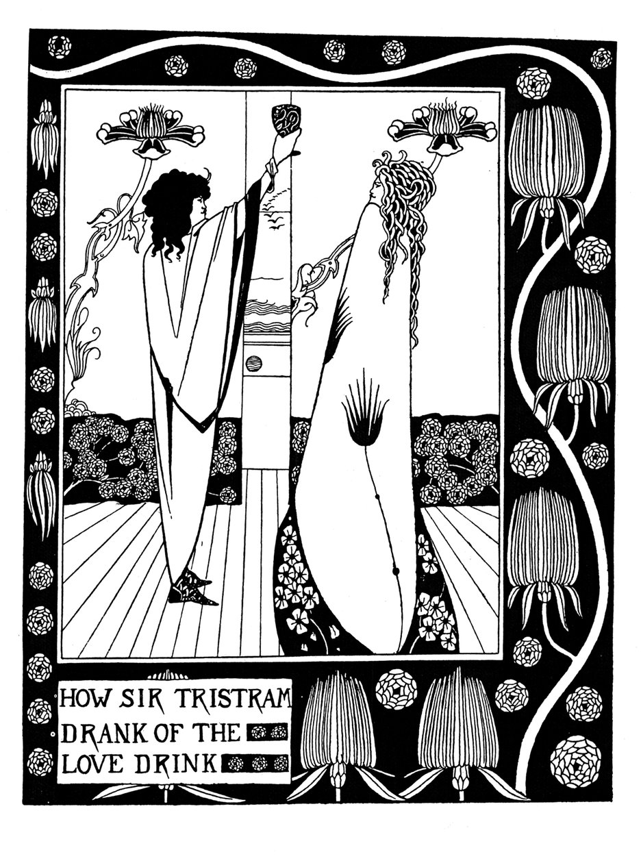 Illustration till boken Le Morte dArthur av Sir Thomas Malory av Aubrey Beardsley