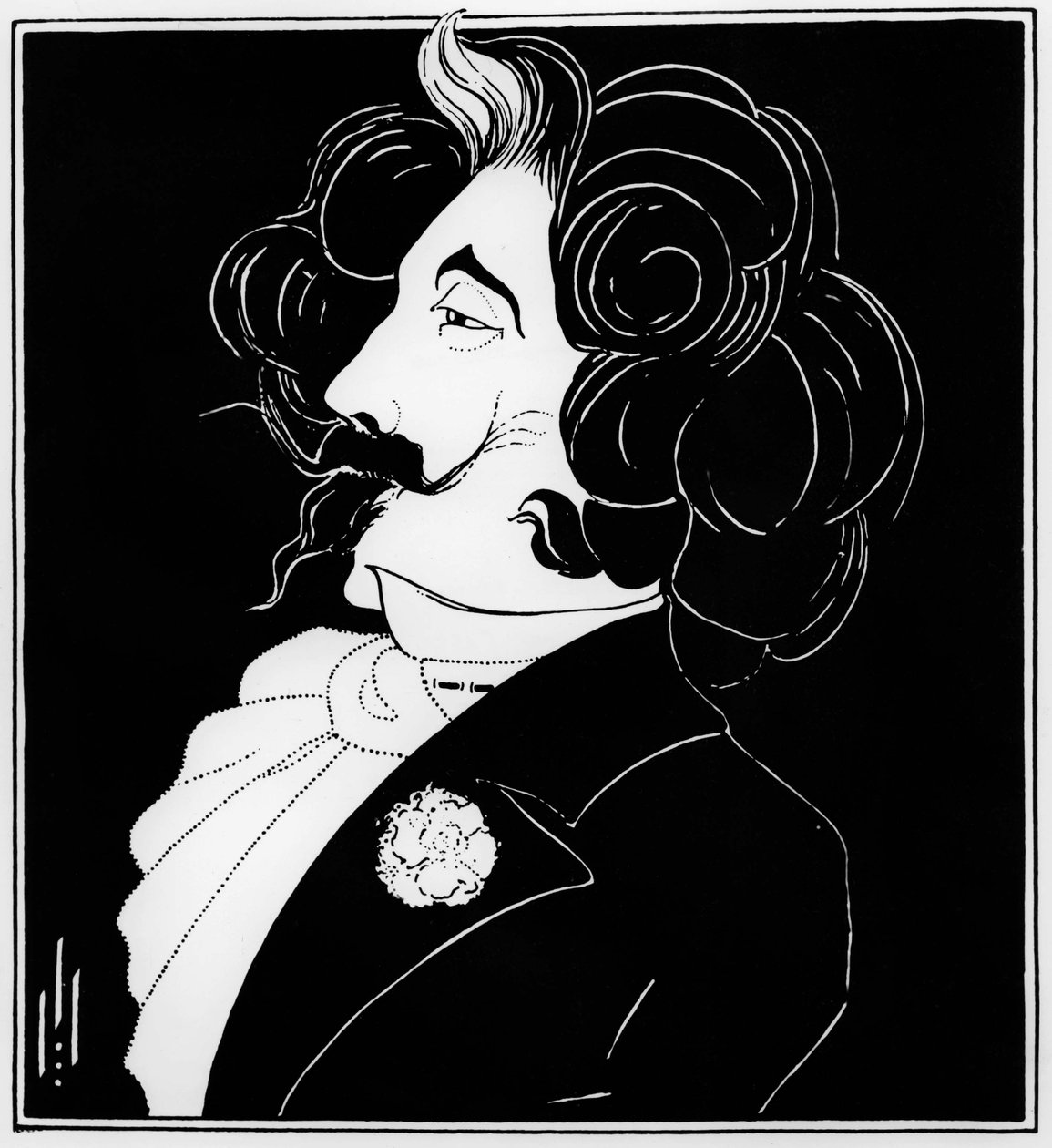 James McNeill Whistler (1834-1903) (teckning) av Aubrey Beardsley