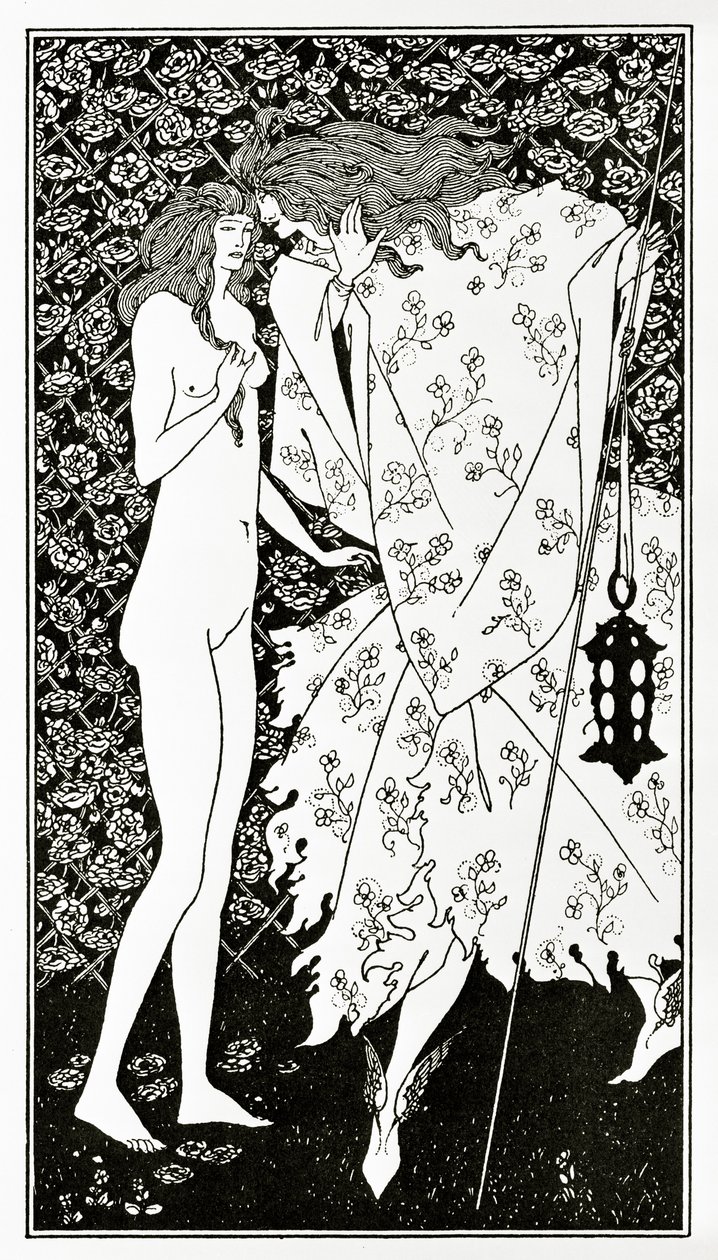 Den mystiska rosenträdgården, ca 1894 av Aubrey Beardsley