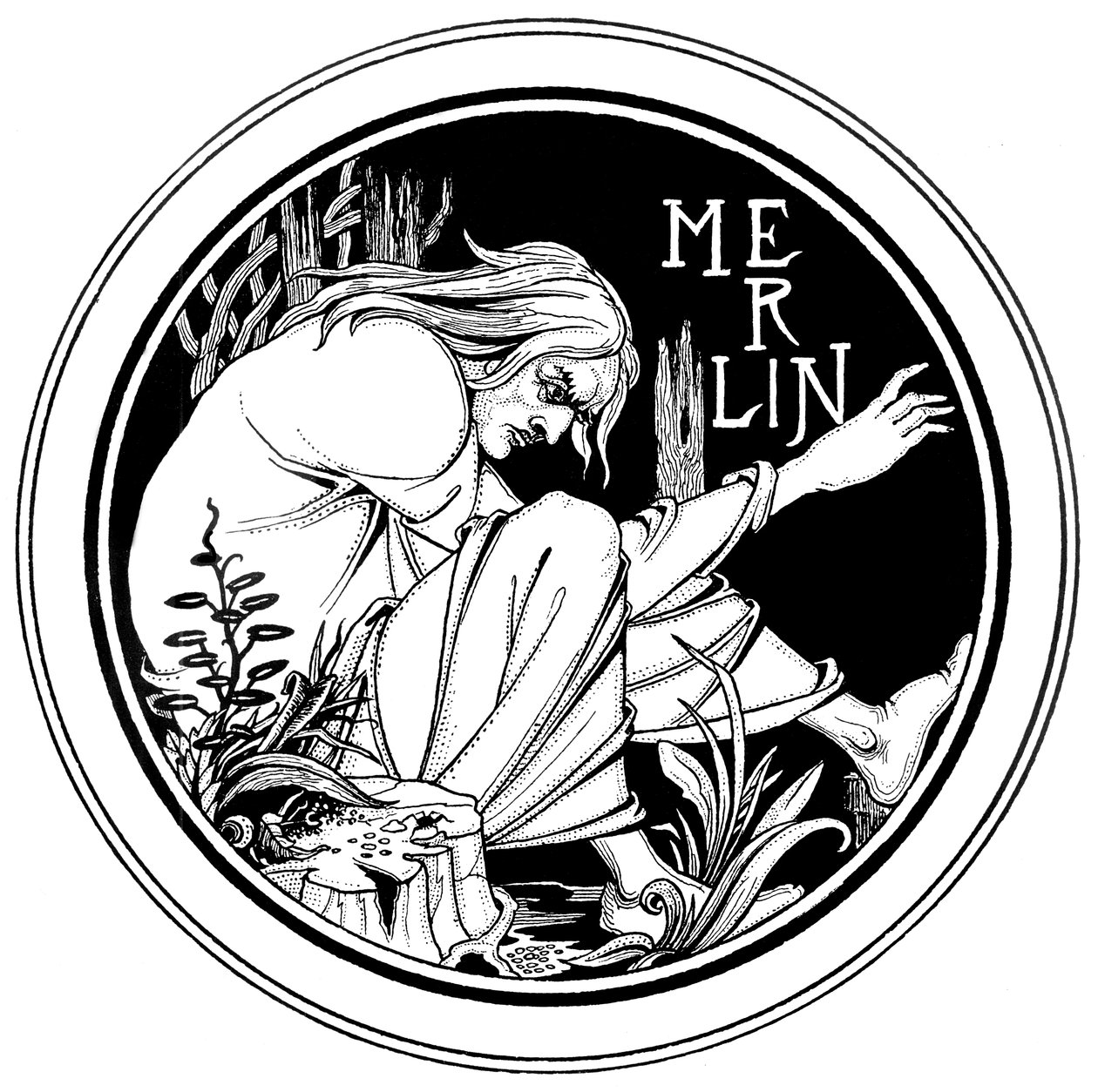 Merlin, en illustration från 