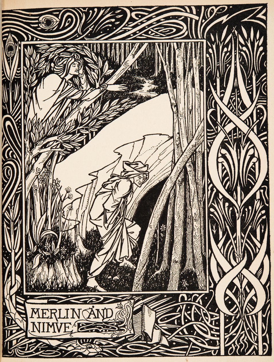 Merlin och Nimue av Aubrey Beardsley