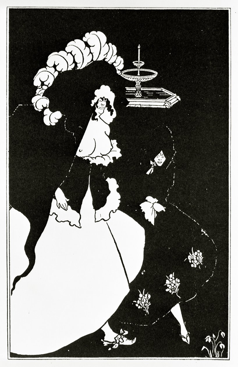 Messaline och följeslagare återvänder från en bordell, ca 1894 av Aubrey Beardsley