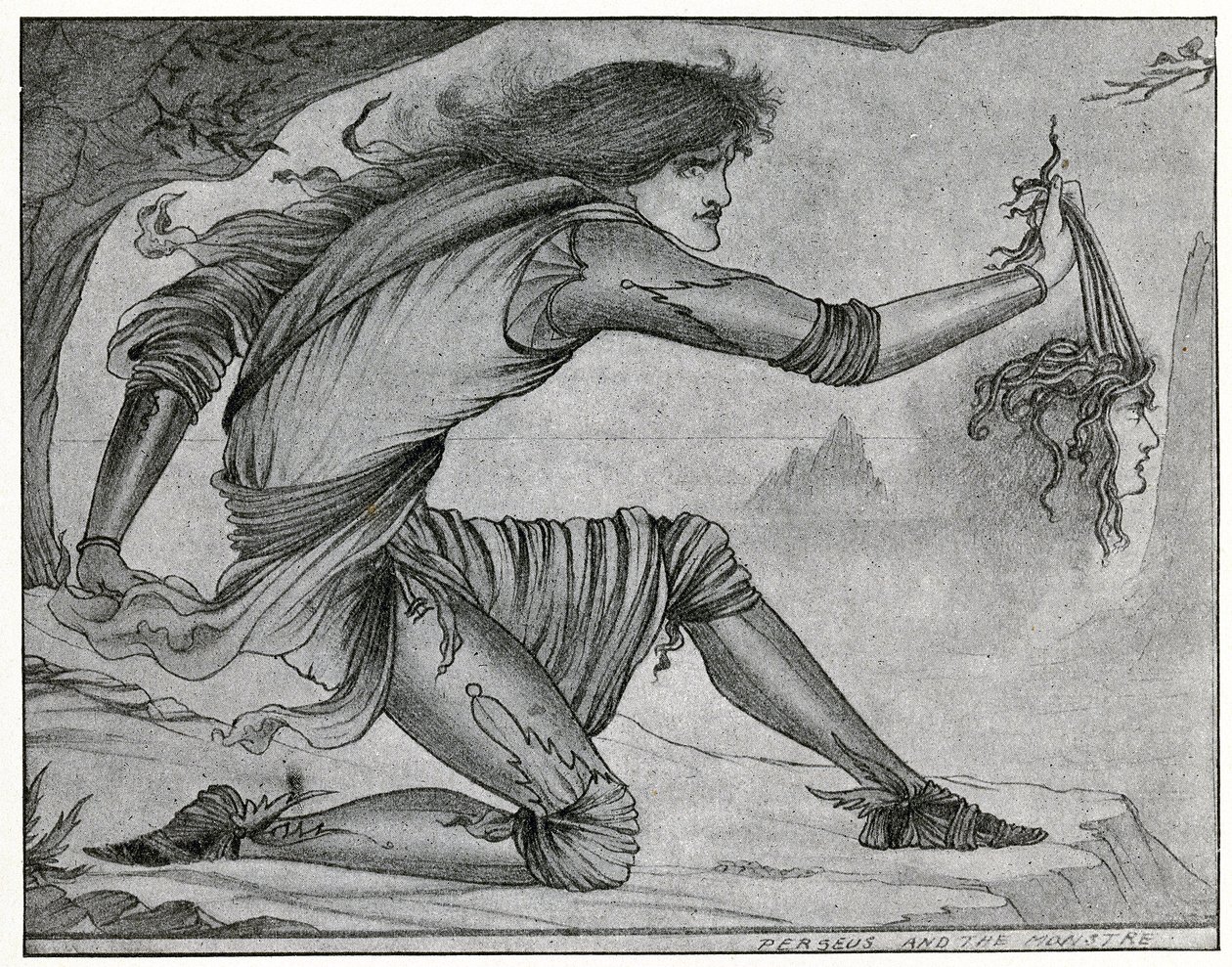 Perseus och Gorgon av Aubrey Beardsley
