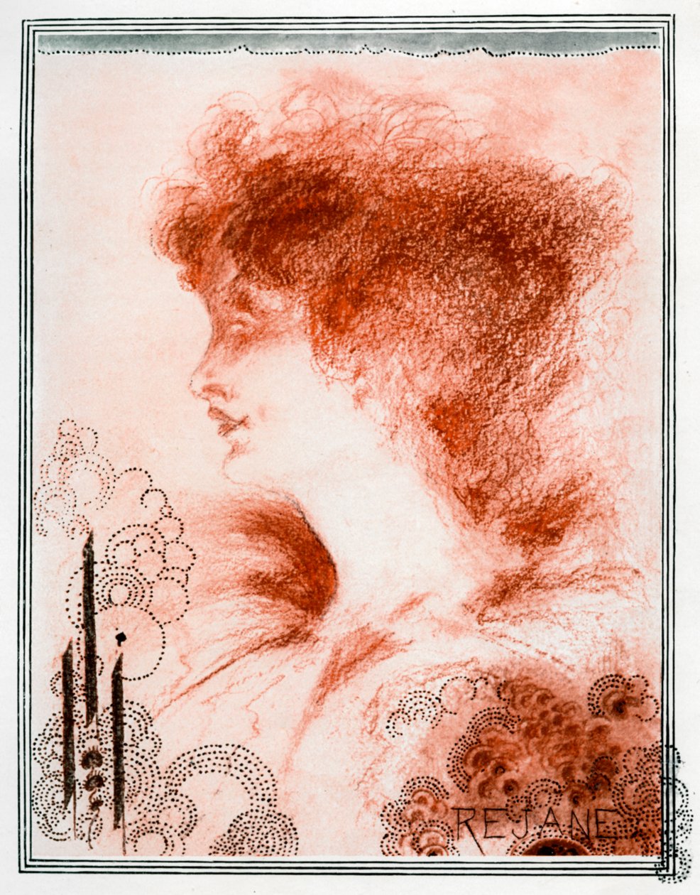 Porträtt av en kvinna, 1898. av Aubrey Beardsley