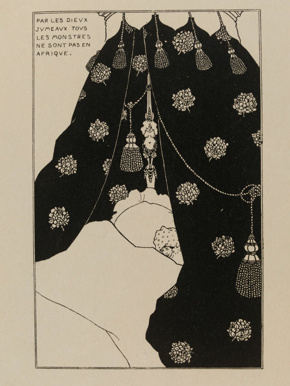 Självporträtt i sängen Självporträtt i sängen, 1894. av Aubrey Beardsley