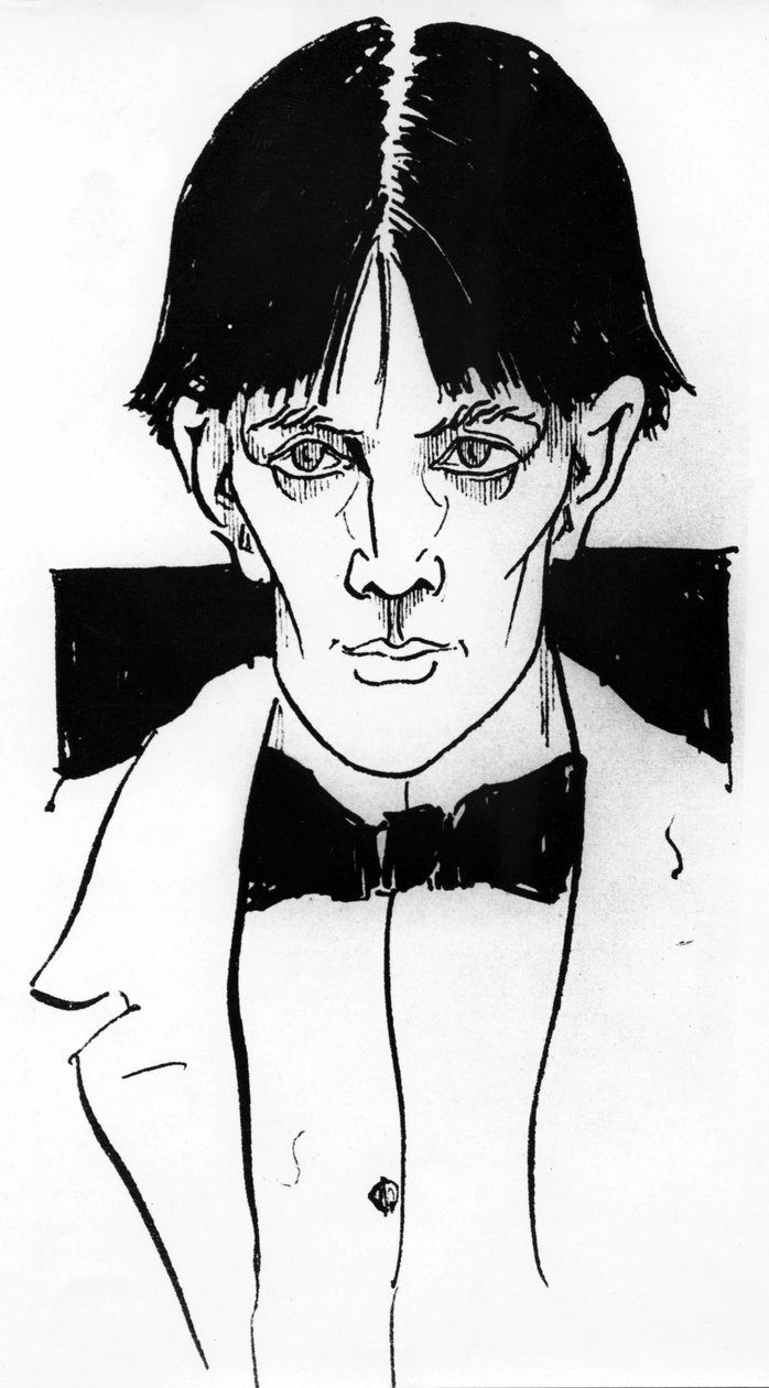 Självporträtt av Aubrey Vincent Beardsley (1872-1898) engelsk illustratör och författare av Aubrey Beardsley