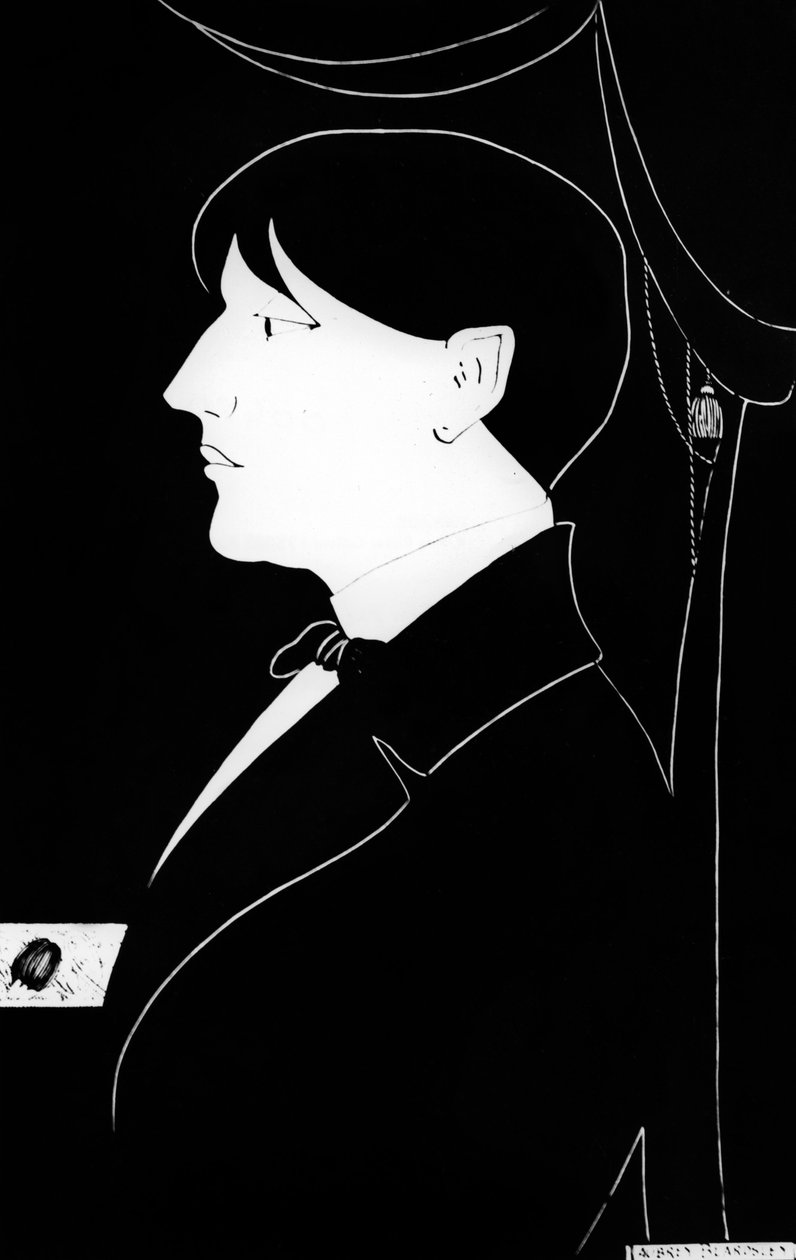 Självporträtt av Aubrey Vincent Beardsley (1872-1898) engelsk författare och illustratör av Aubrey Beardsley