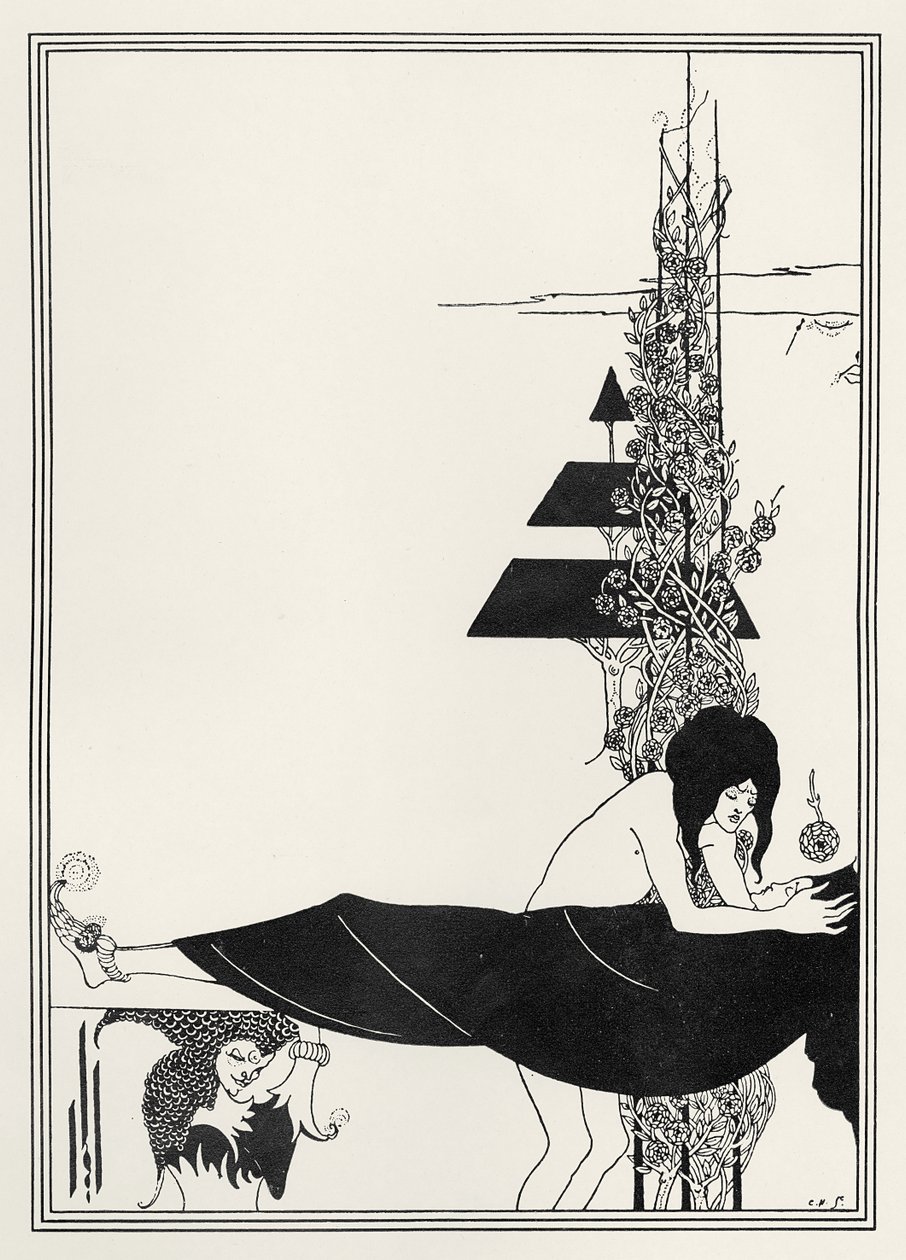 The Platonic Lament, illustration från "Salome" av Oscar Wilde av Aubrey Beardsley