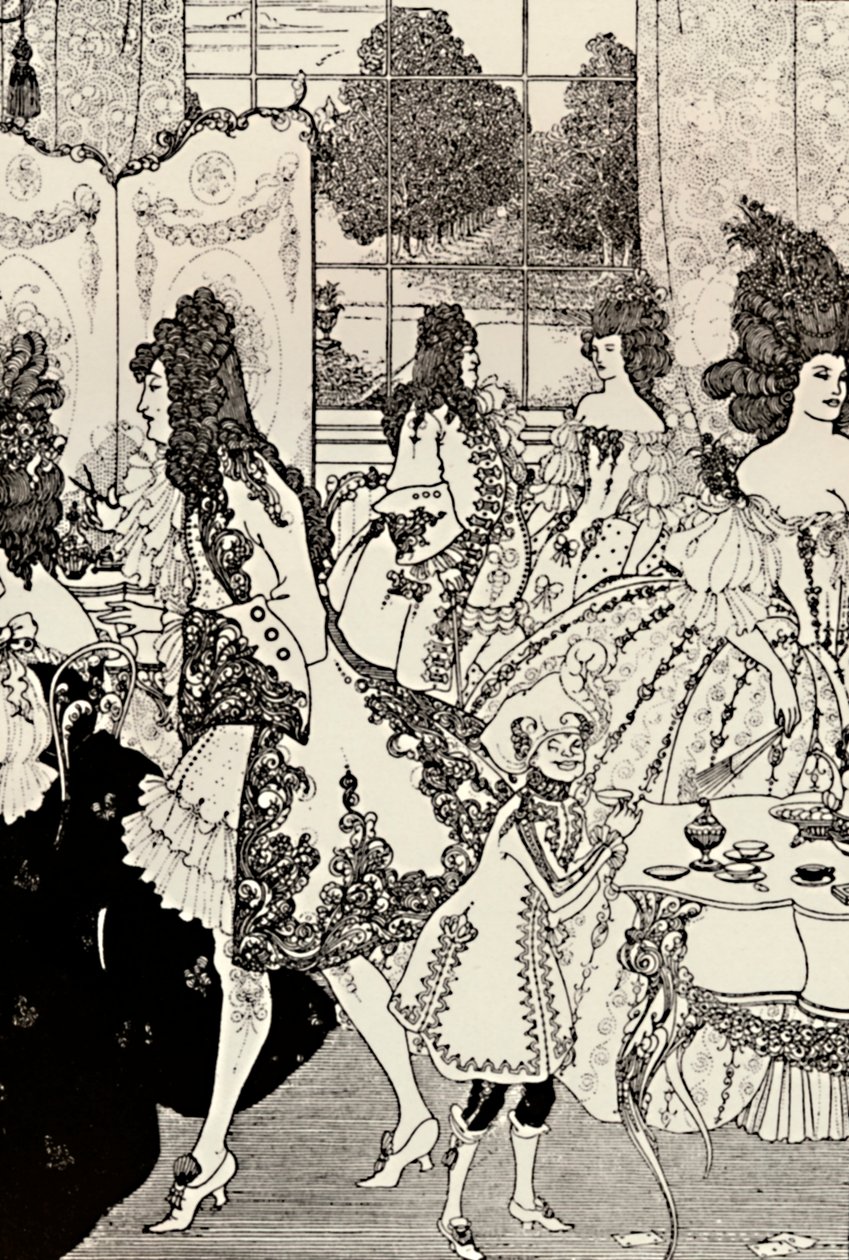 Låsets våldtäkt. Alexander Pope. Pennteckning, 1896, 1923 av Aubrey Beardsley