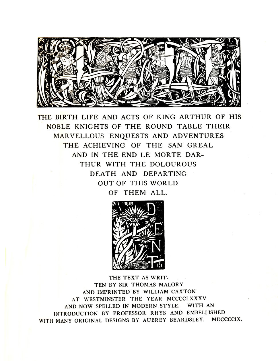 Titelsida Designad av Aubrey Beardsley för Mrs. J. M. Dent and Sons Ltd, 1909, 1914. av Aubrey Beardsley