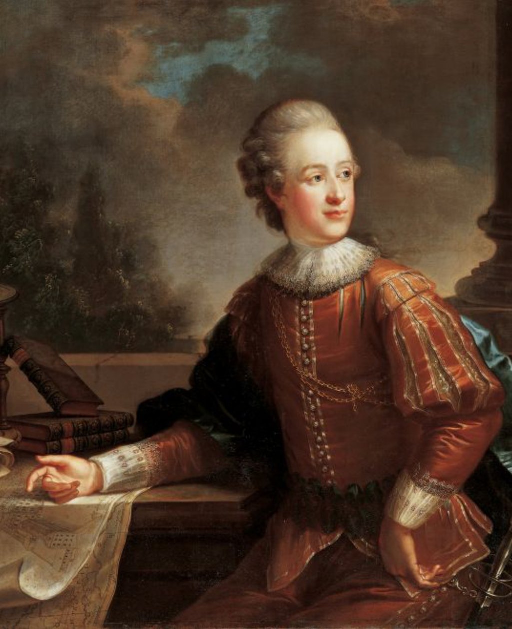 Porträtt av de senare prinsarna Alois i Liechtenstein av August Friedrich Oelenhainz