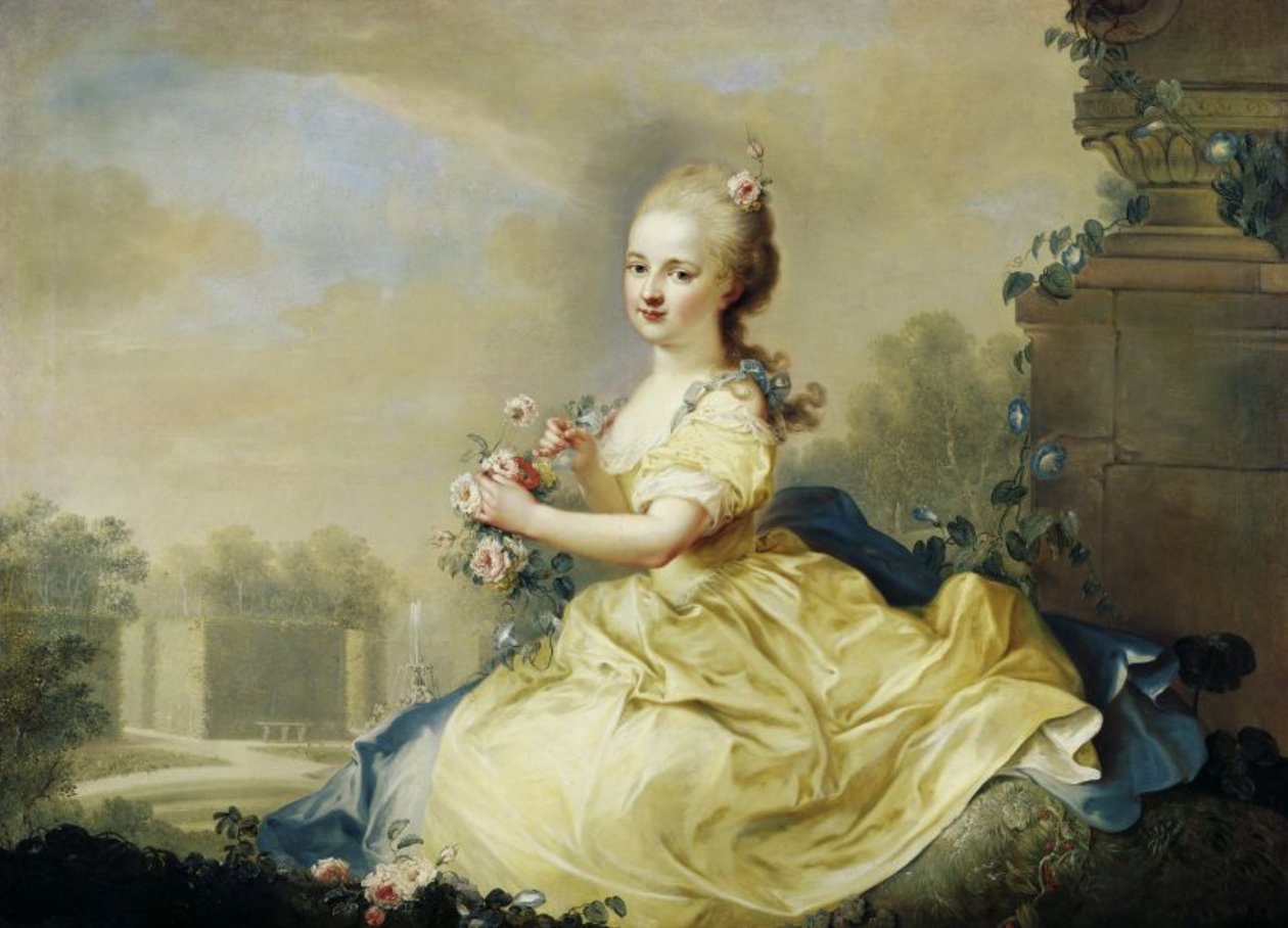 Porträtt av prinsessan Maria Josepha Hermengilde av Liechtenstein (1768-1845), senare Esterházy av August Friedrich Oelenhainz