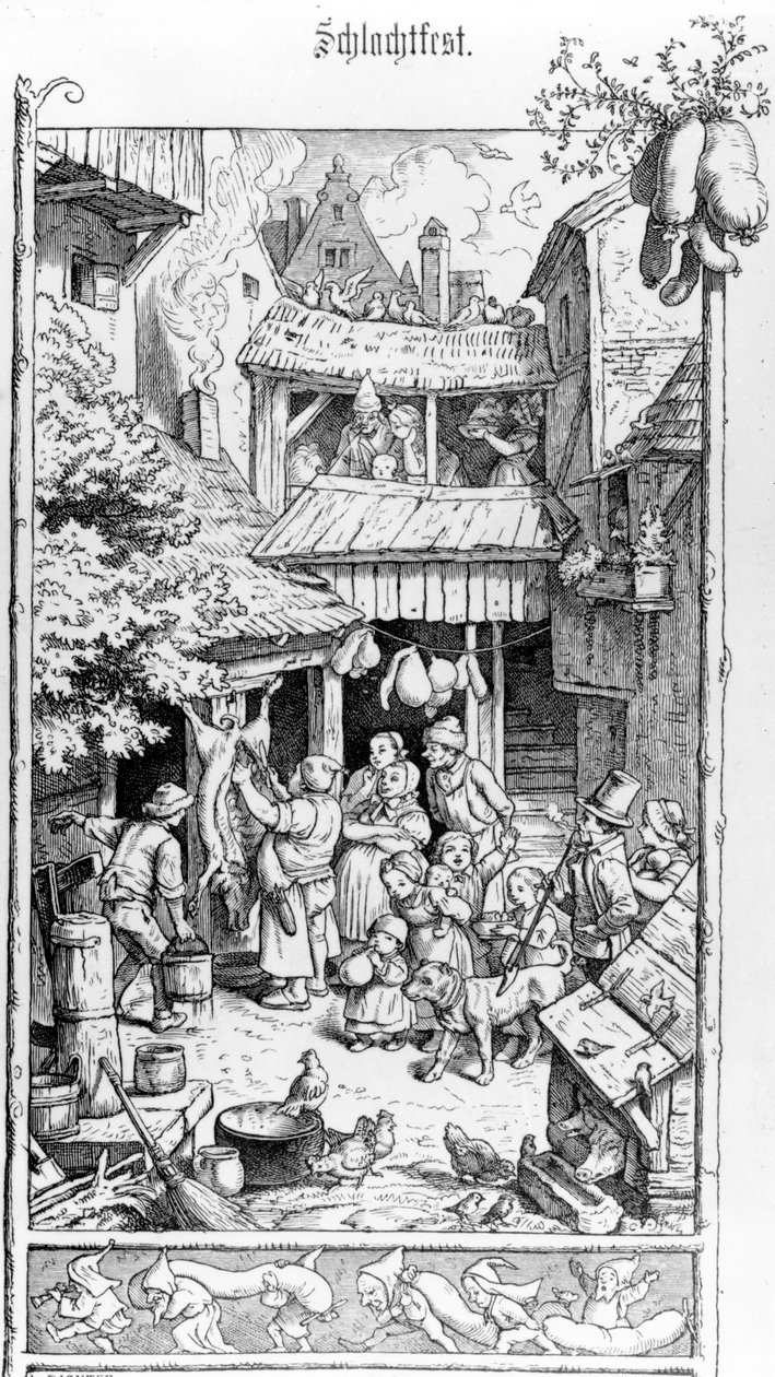Tysk Schlachtfest, graverad av Adrian Ludwig Richter, 1861 av August Gaber