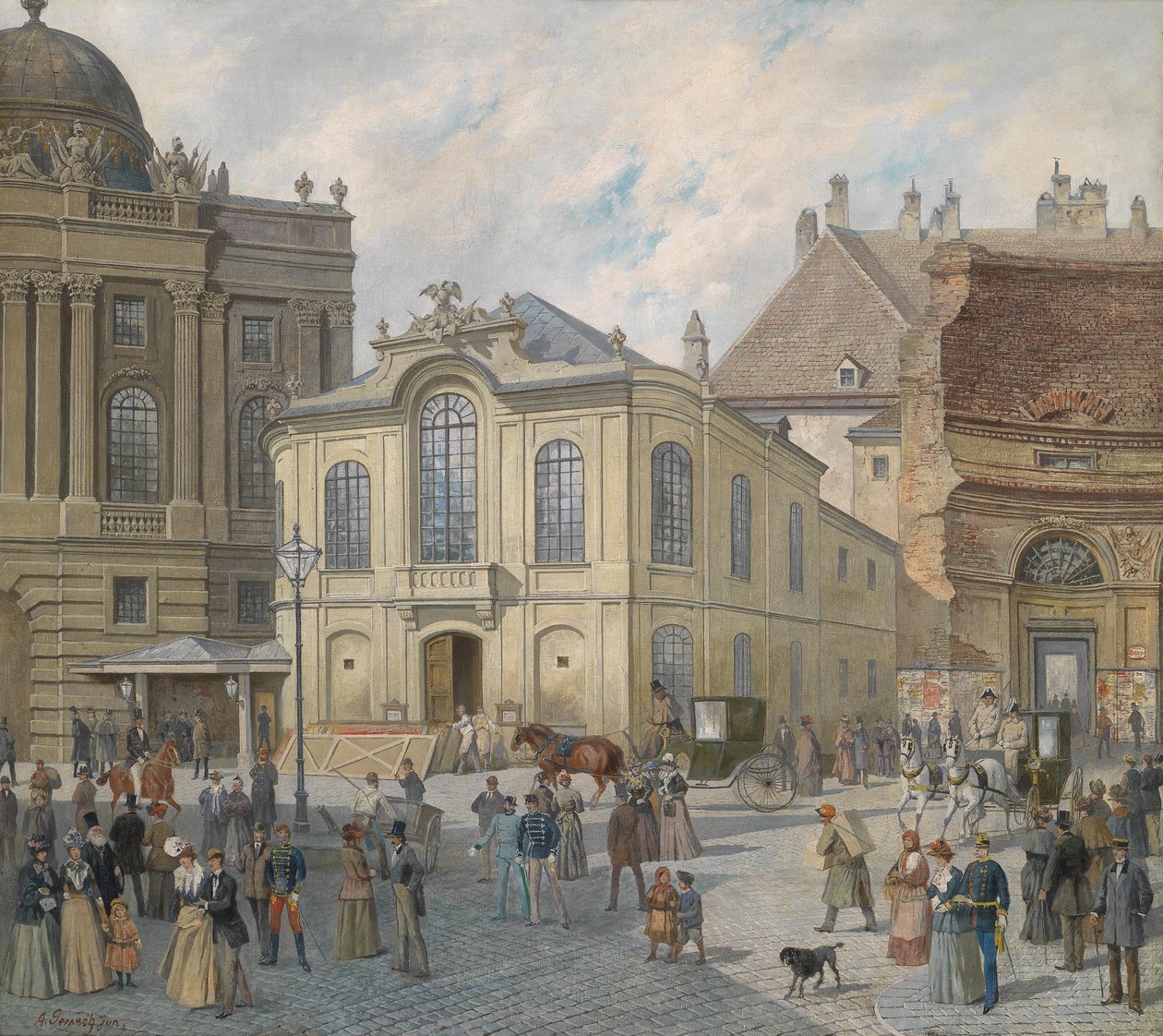 Wien, vor dem alten Burgtheater av August Gerasch