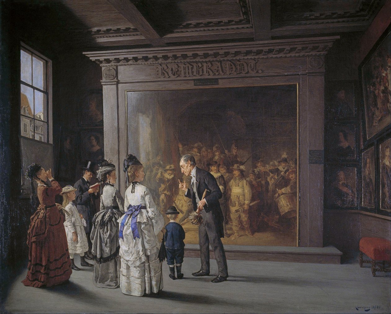nDeutsch: Die Besucher vor Rembrandts Nachtwache in Amsterdamn  av August Jernberg