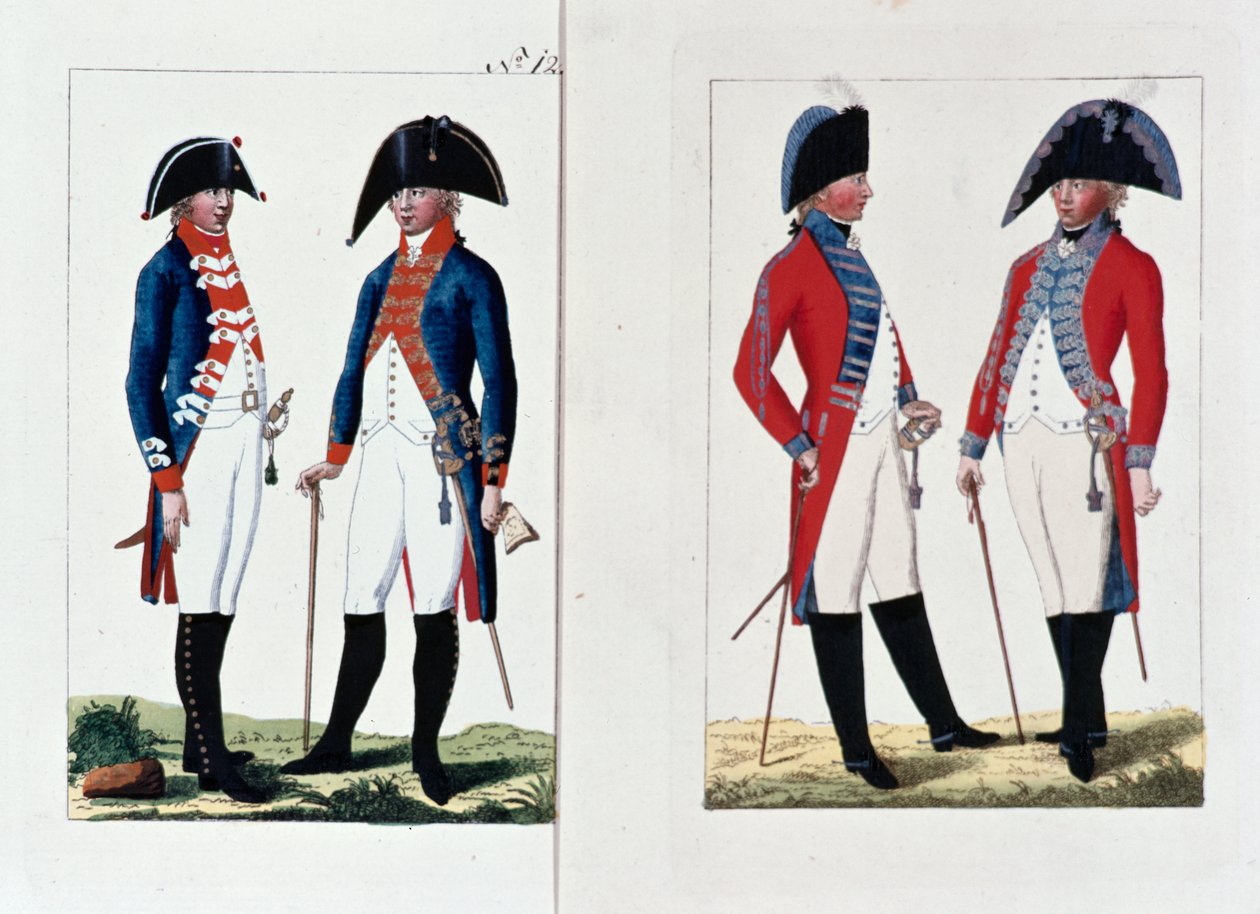 Musketörer och officerare, 1800 av August Leopold Ramm