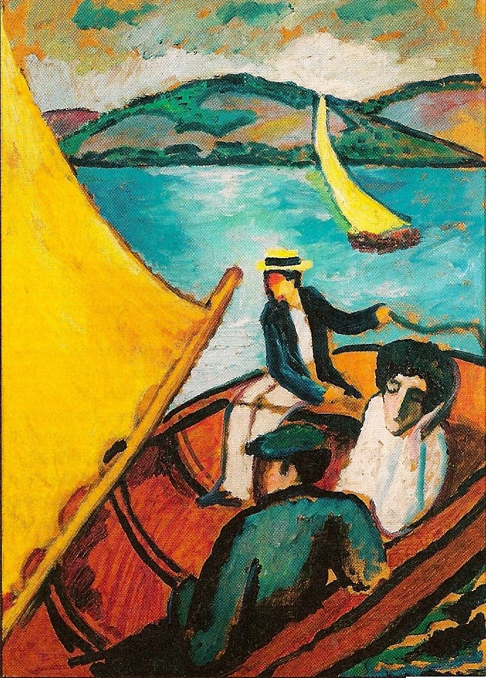  Segelboot auf dem Tegernseen av August Macke