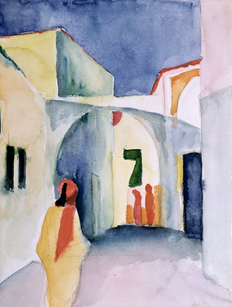 En blick nerför en gränd av August Macke