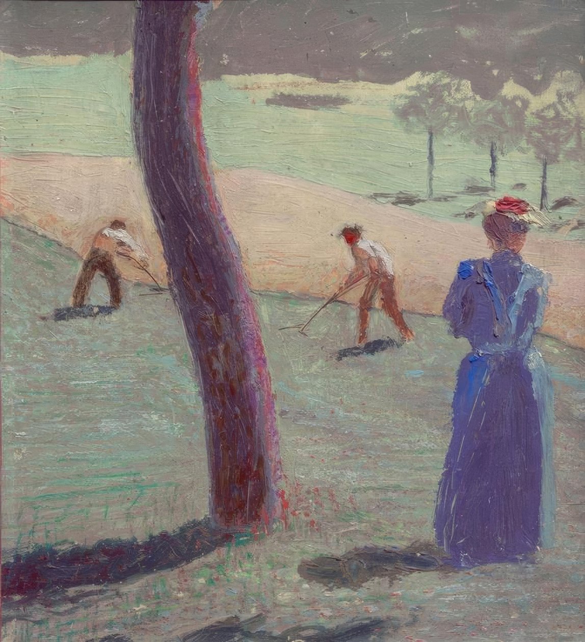 Arbetare på fältet nära Kandern av August Macke