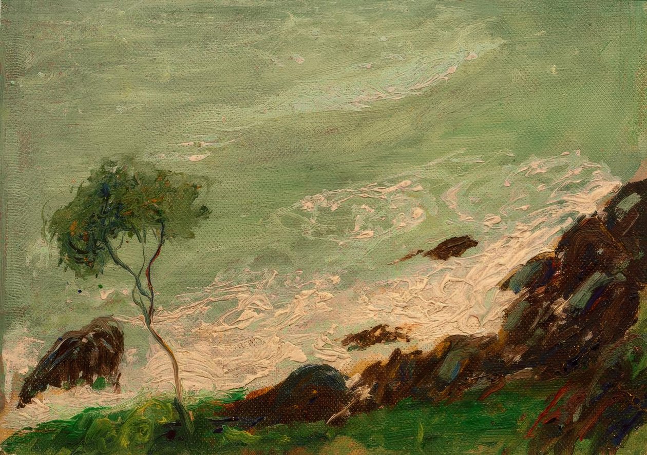 Träd vid havet nära Rapallo av August Macke