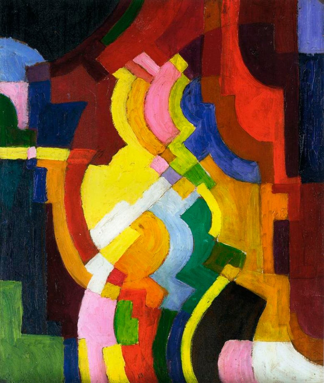 Färgade former III, 1913 av August Macke