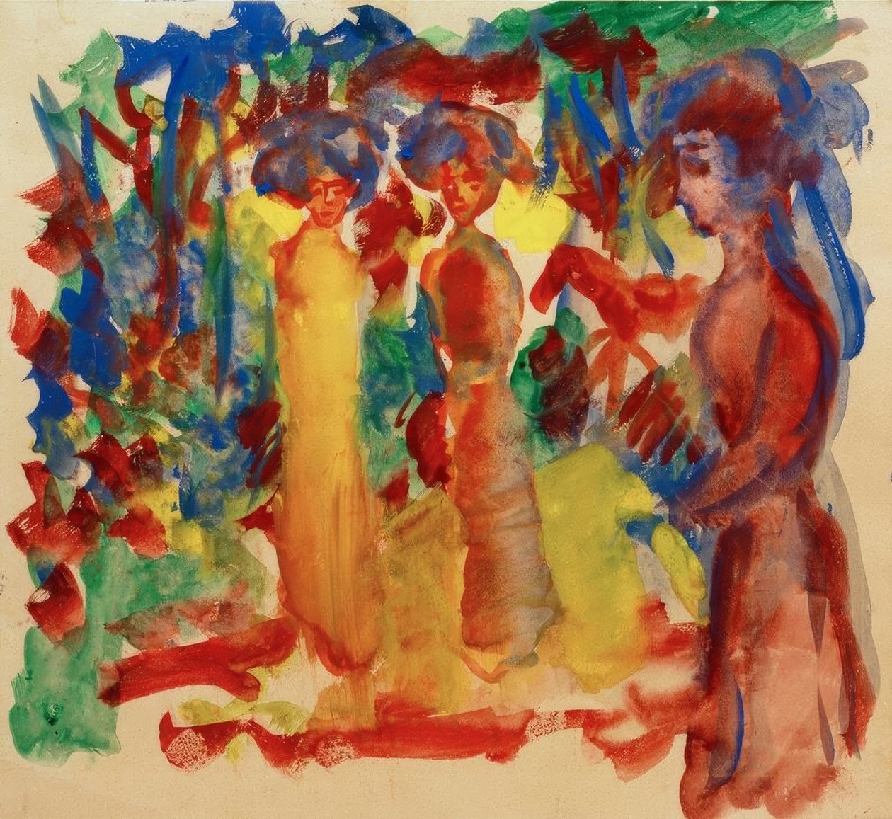 Kvinnor tar en promenad av August Macke