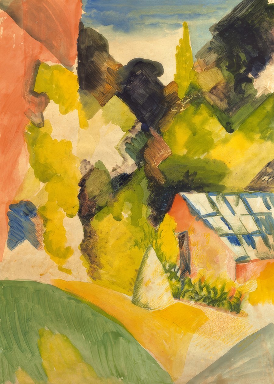 Växthus i parken i Oberhofen av August Macke