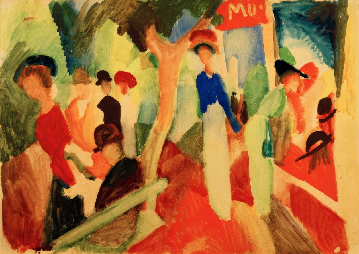 Hattbutik på strandpromenaden av August Macke