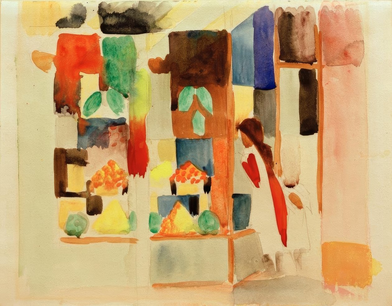 Barn hos grönsakshandlaren I. av August Macke