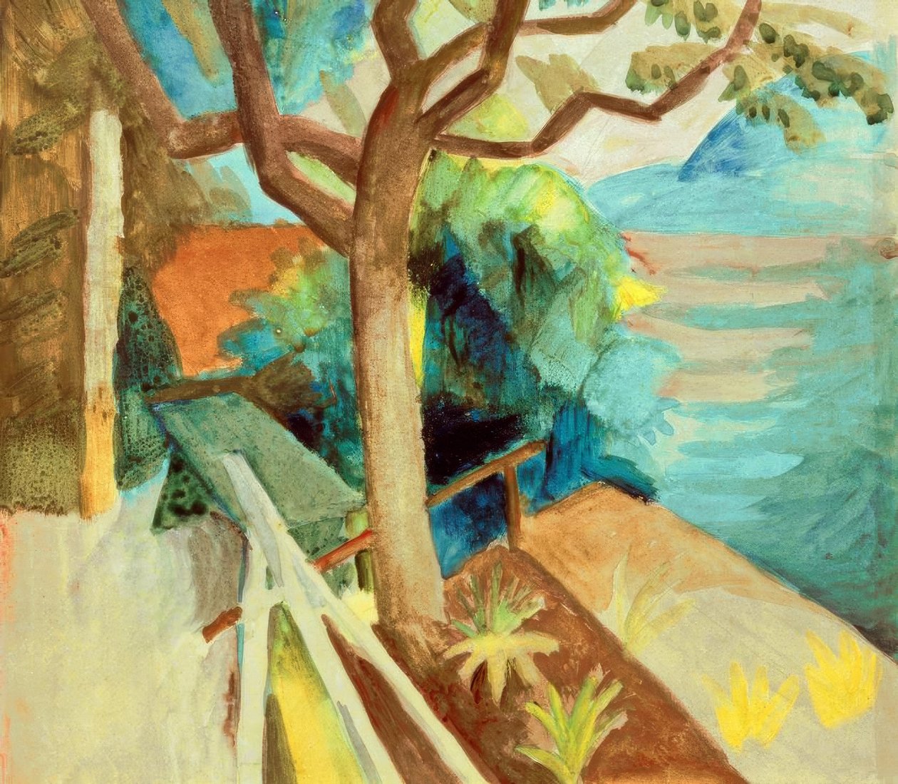 Efter solnedgången vid sjön av August Macke