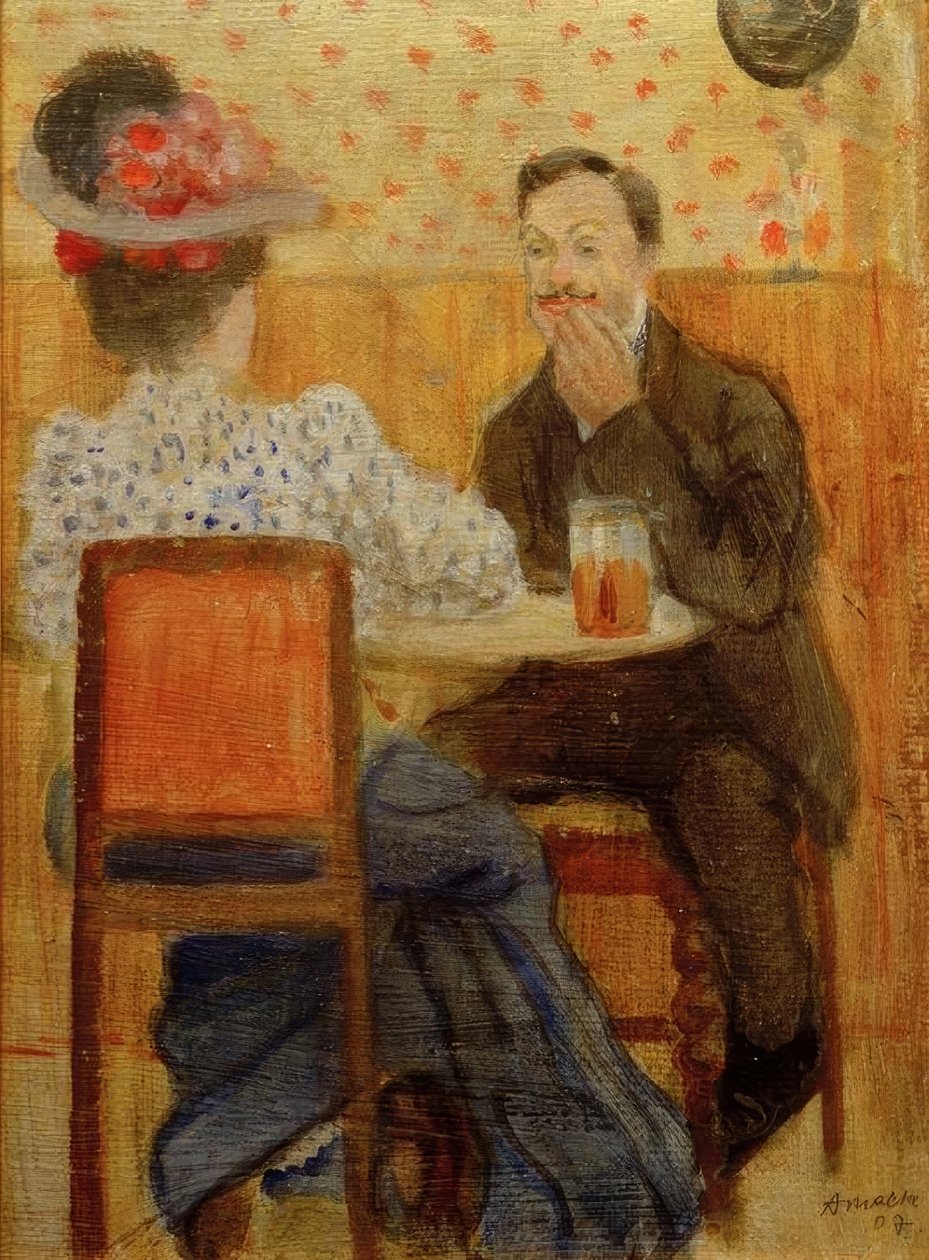 Par vid ölbordet av August Macke