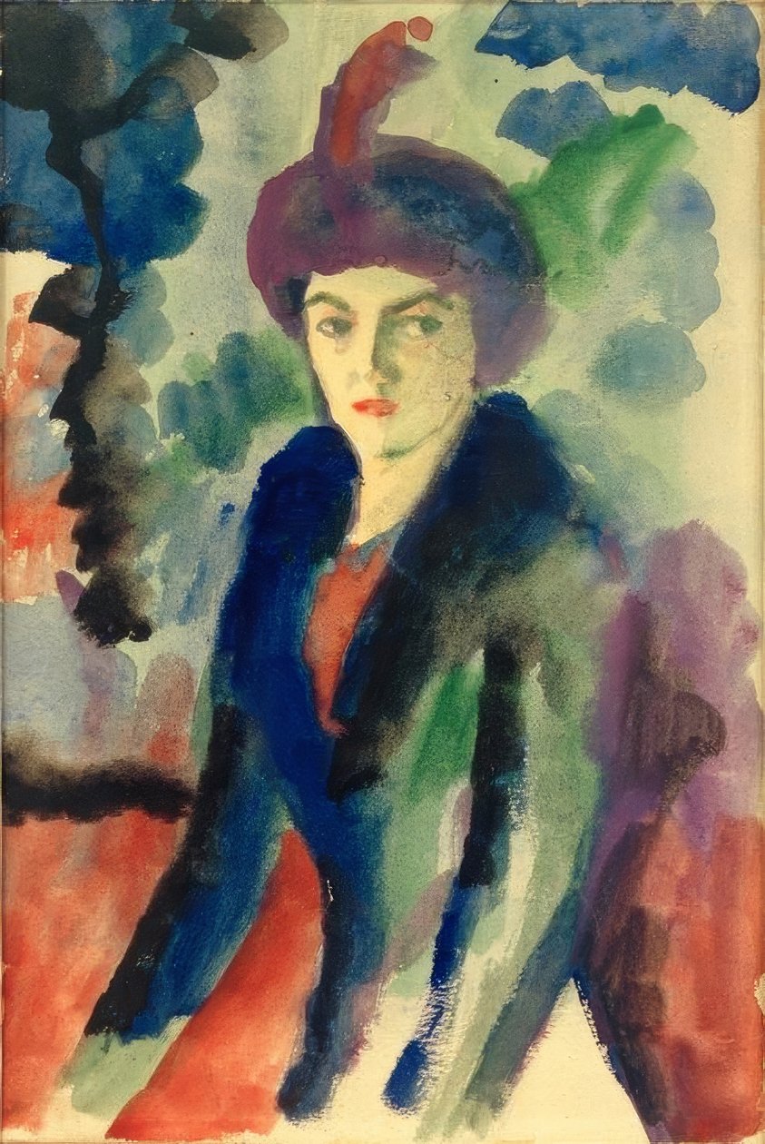 Porträttstudie Elisabeth Macke av August Macke
