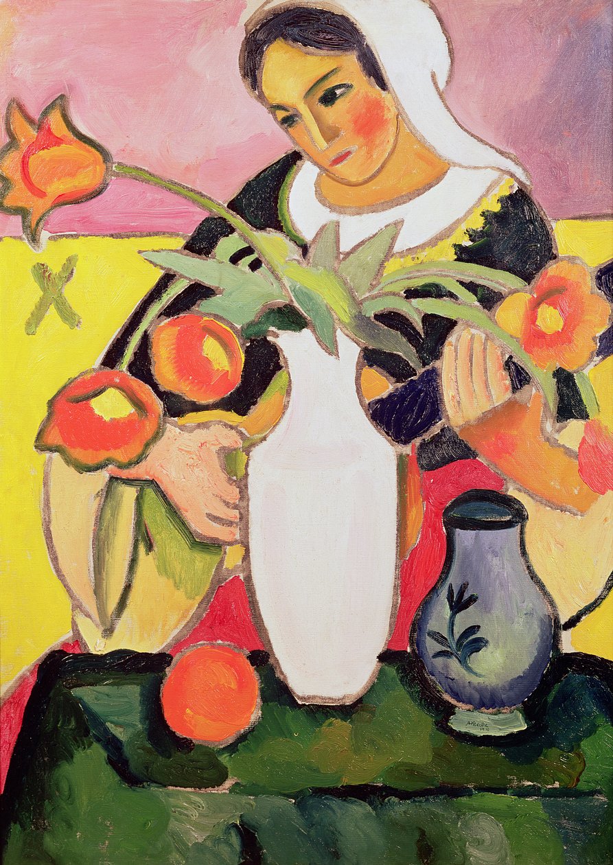 Lutspelaren, 1910 av August Macke