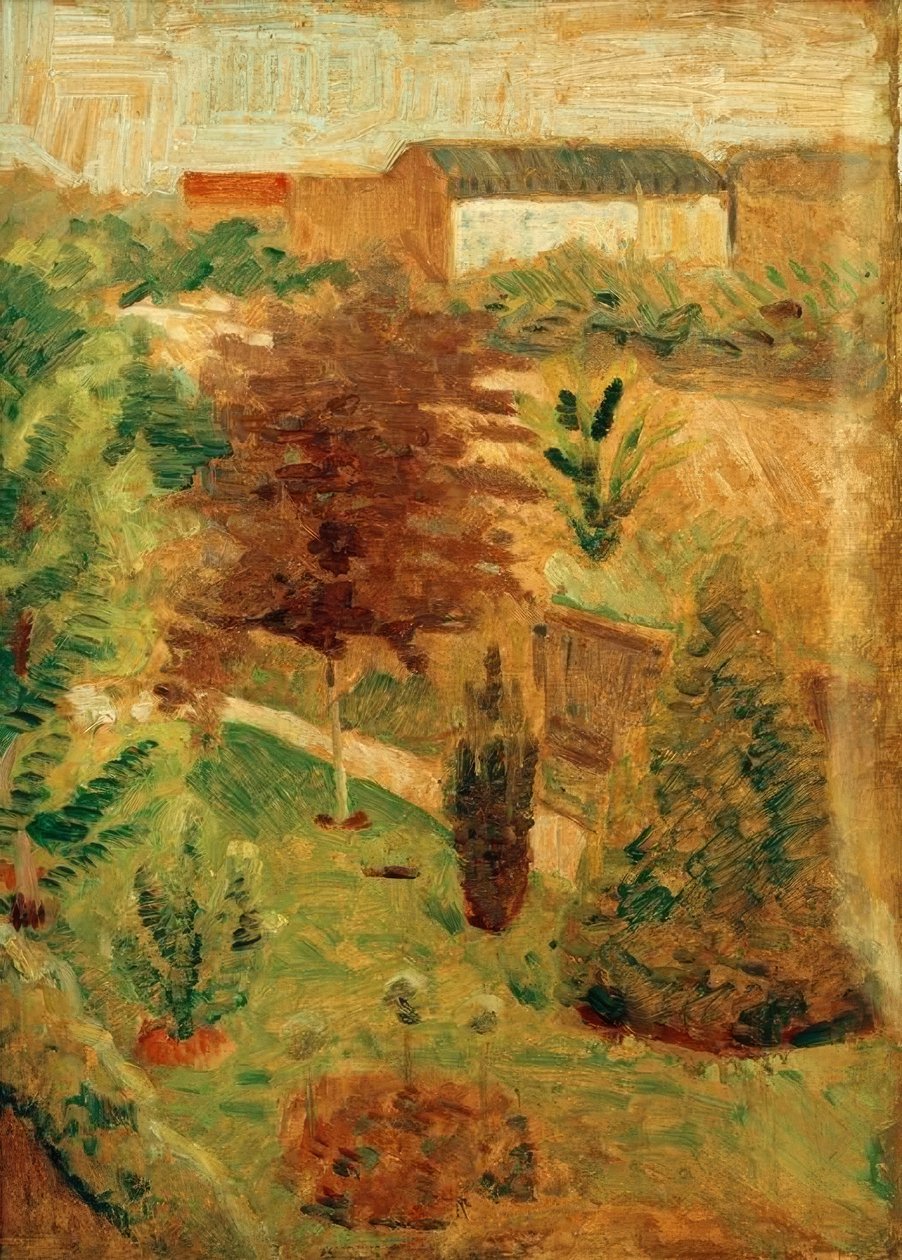 Vår trädgård i Bonn av August Macke