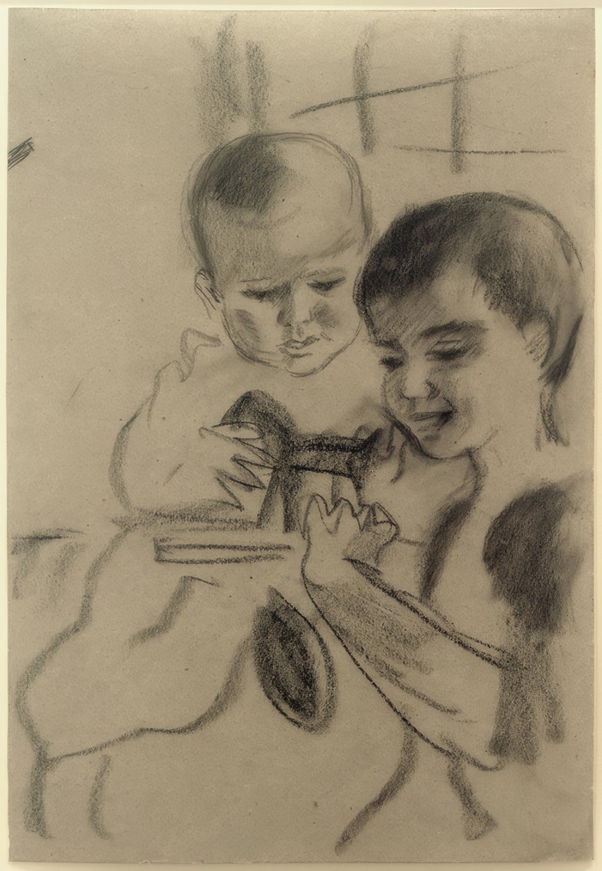 Walter och Wolfgang med liten häst av August Macke