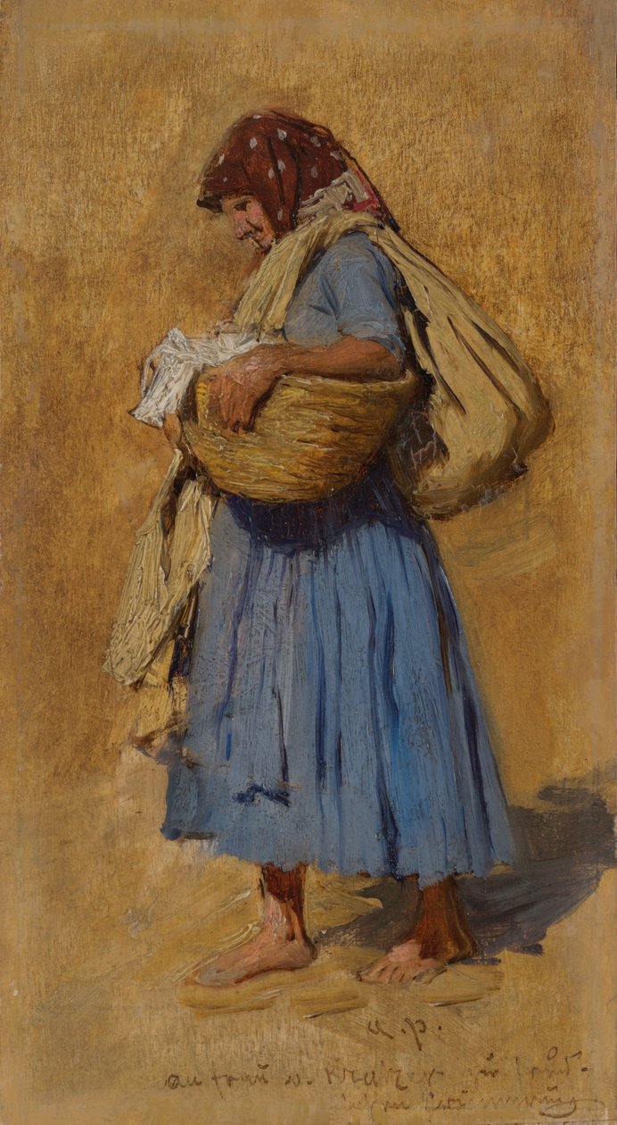 A Farmers Wife Blowing her Nose  av August von Pettenkofen