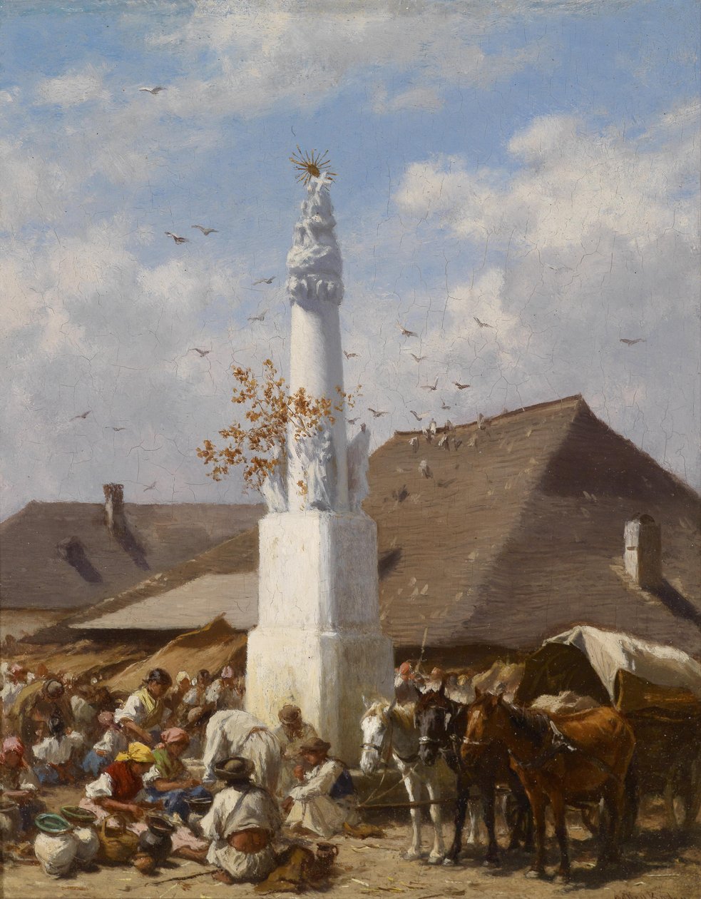 Geschirrmarkt in Szolnok av August von Pettenkofen