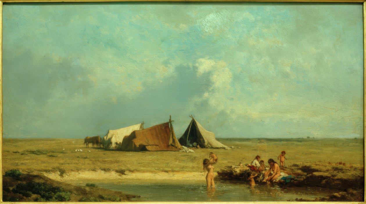 Zigenarläger i Puszta av August von Pettenkofen