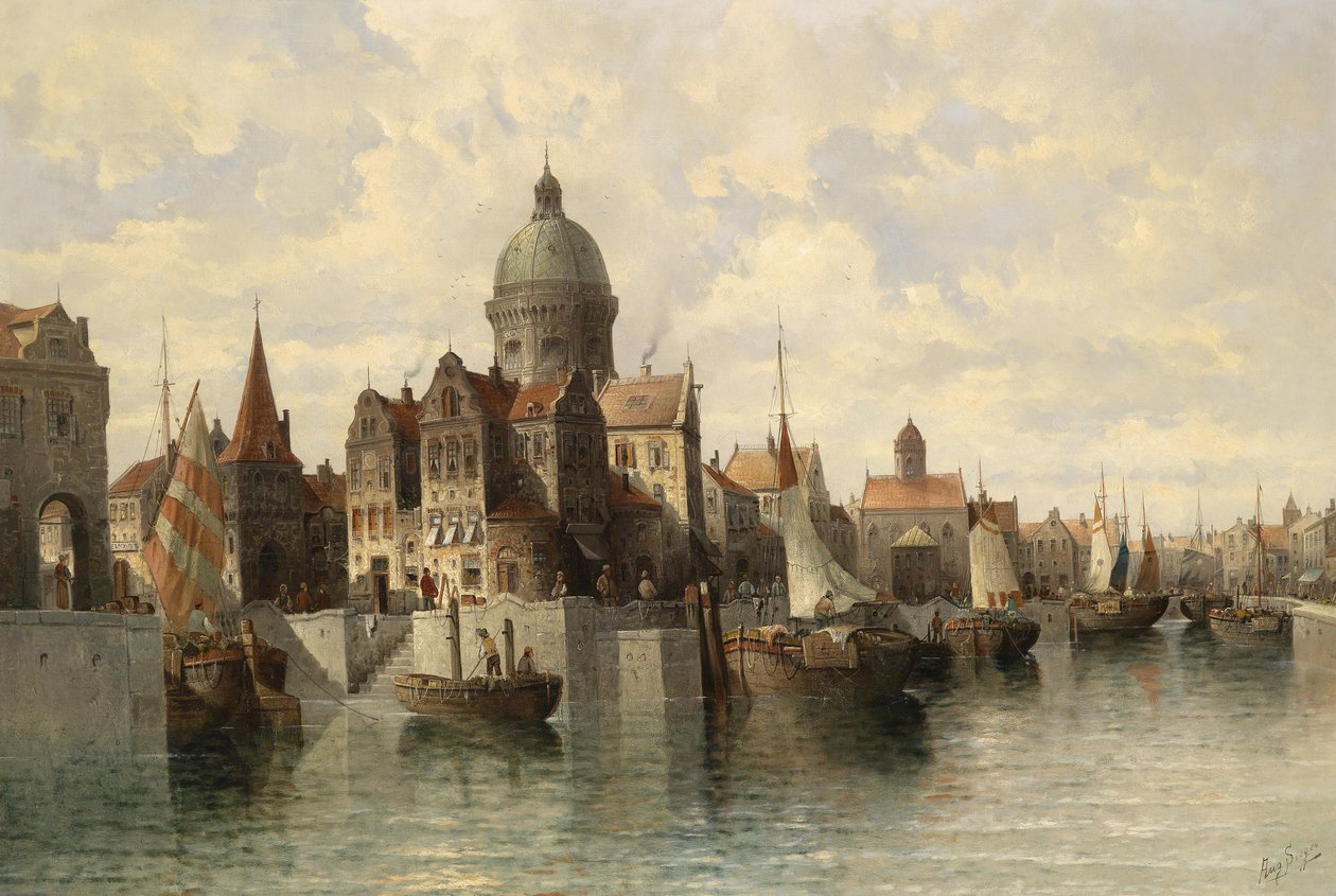 Blick auf Amsterdam av August von Siegen