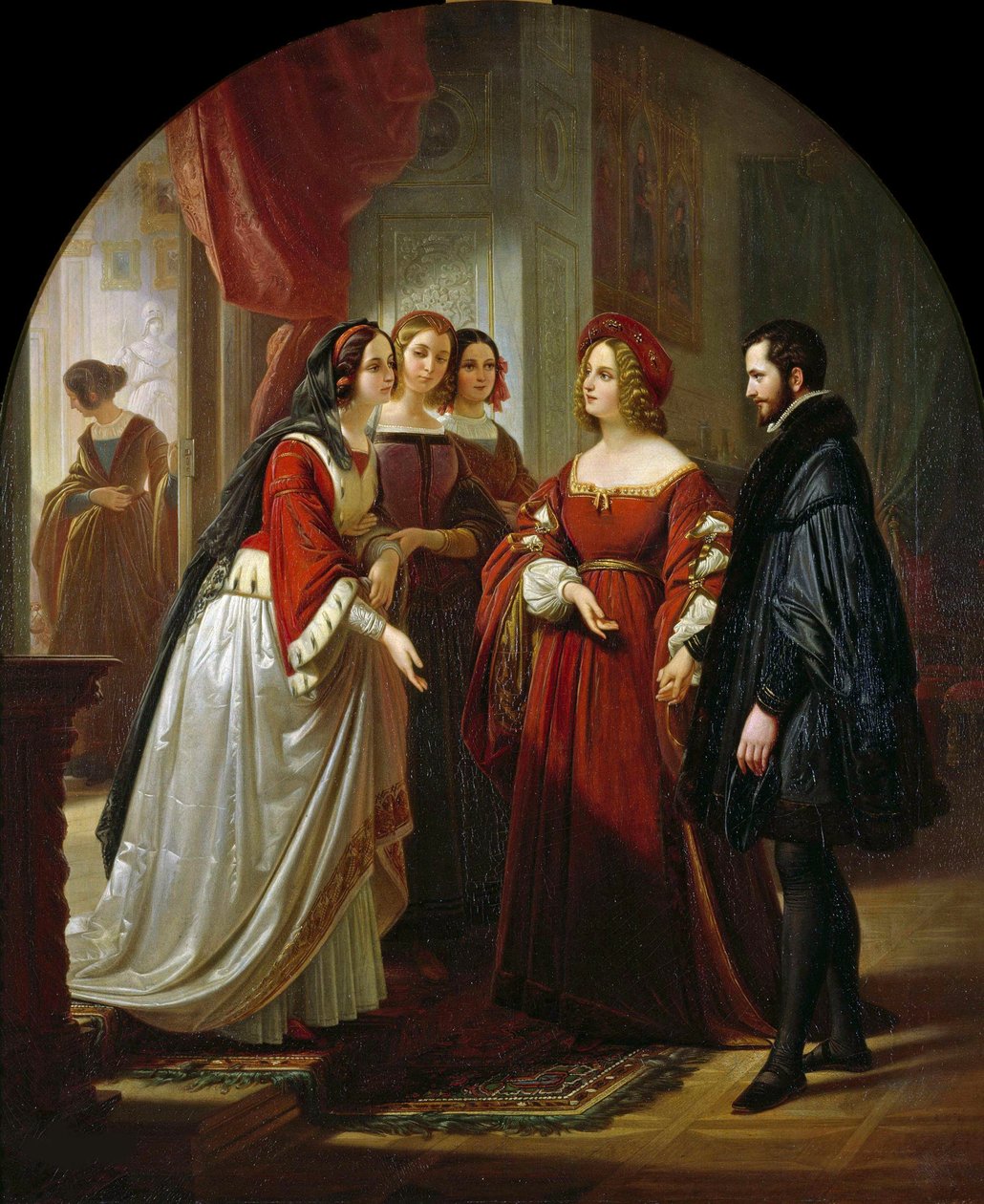 Tasso före Eleonora dEste, 1839. av August Ferdinand Hopfgarten