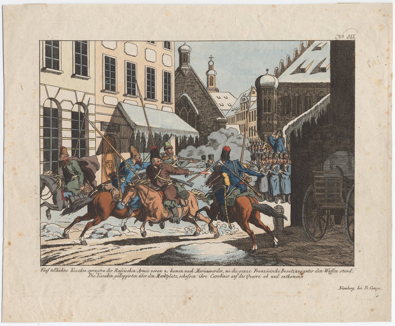 Fem kosacker gick in i Marienwerder av August Friedrich Andreas Campe