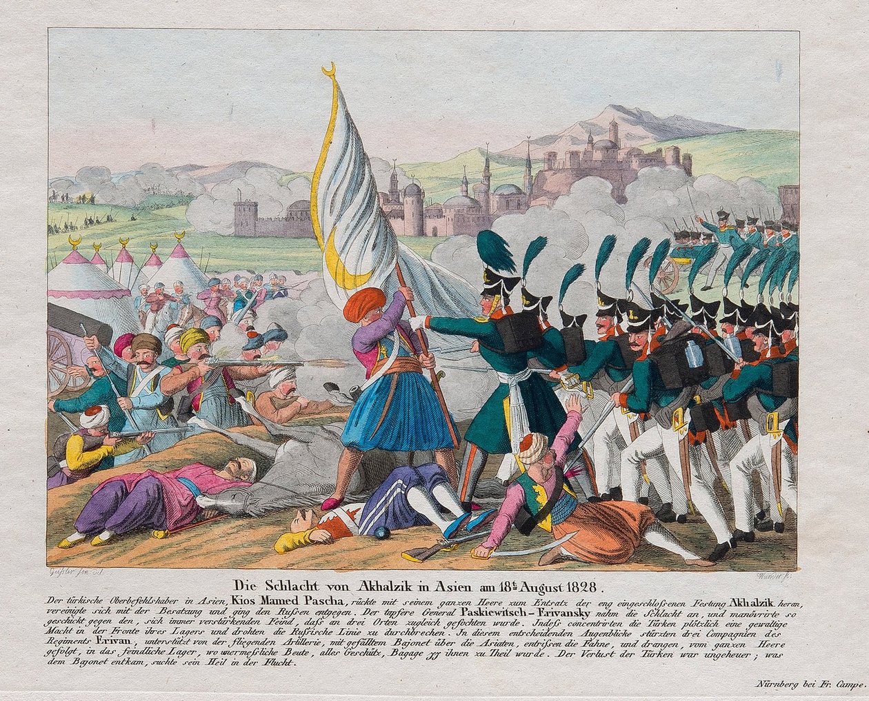 Rysk-turkiska kriget 1828-1829 - Stormningen av fästningen Akhaltsikhe (eller Rabat-slottet) (Georgien) - Stormningen av fästningen Akhaltsikhe den 27 augusti av August Friedrich Andreas Campe