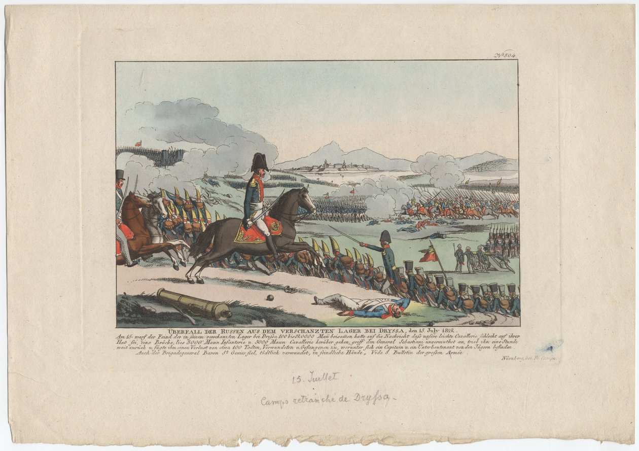 Ryskt anfall från det förskansade lägret i Dryssa den 15 juli 1812 av August Friedrich Andreas Campe
