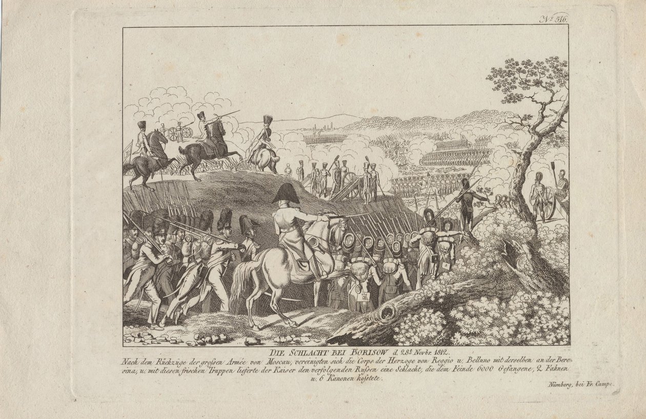Slaget vid Borisov den 28 november 1812 av August Friedrich Andreas Campe