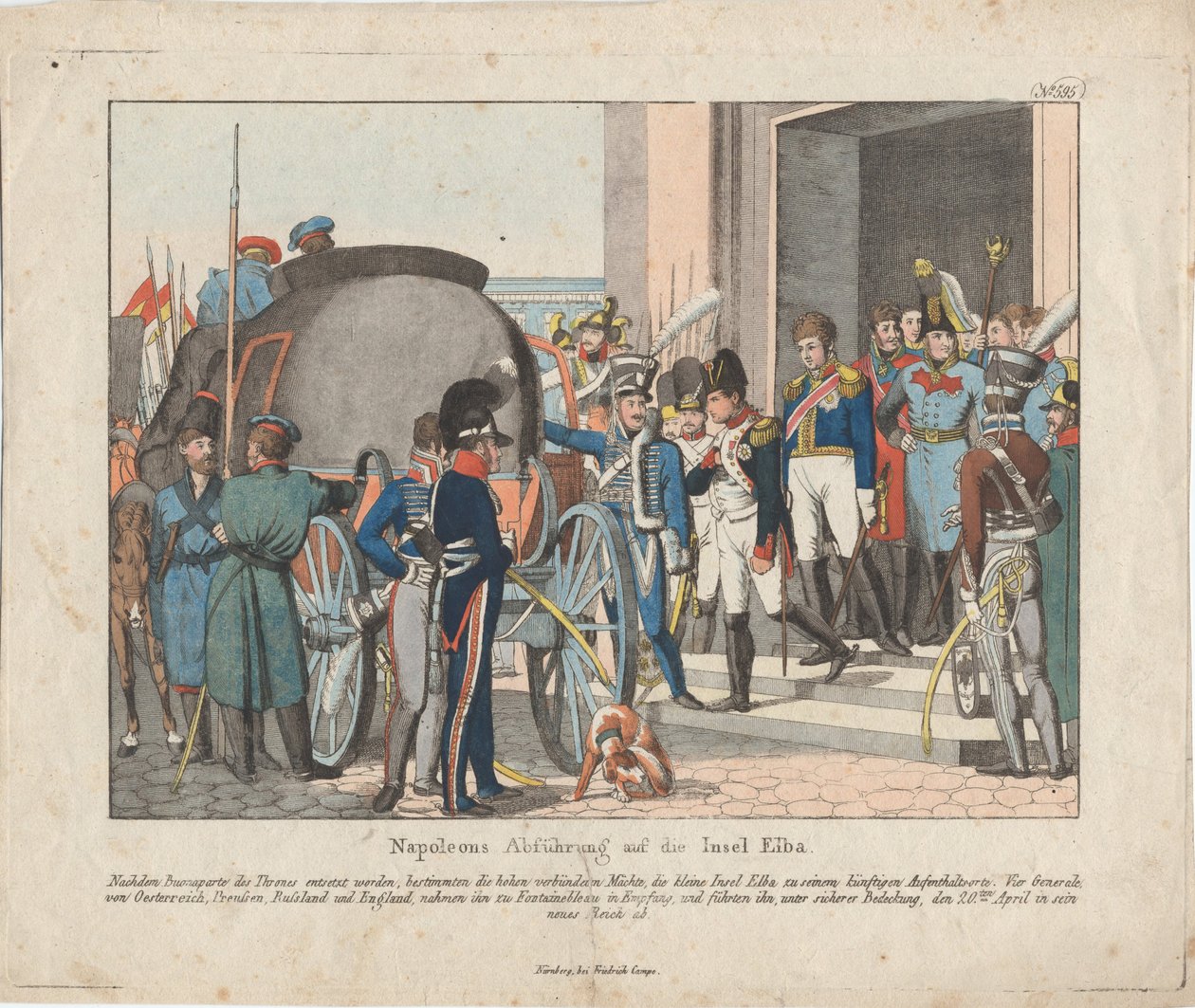 Napoleons avgång till ön Elba av August Friedrich Andreas Campe
