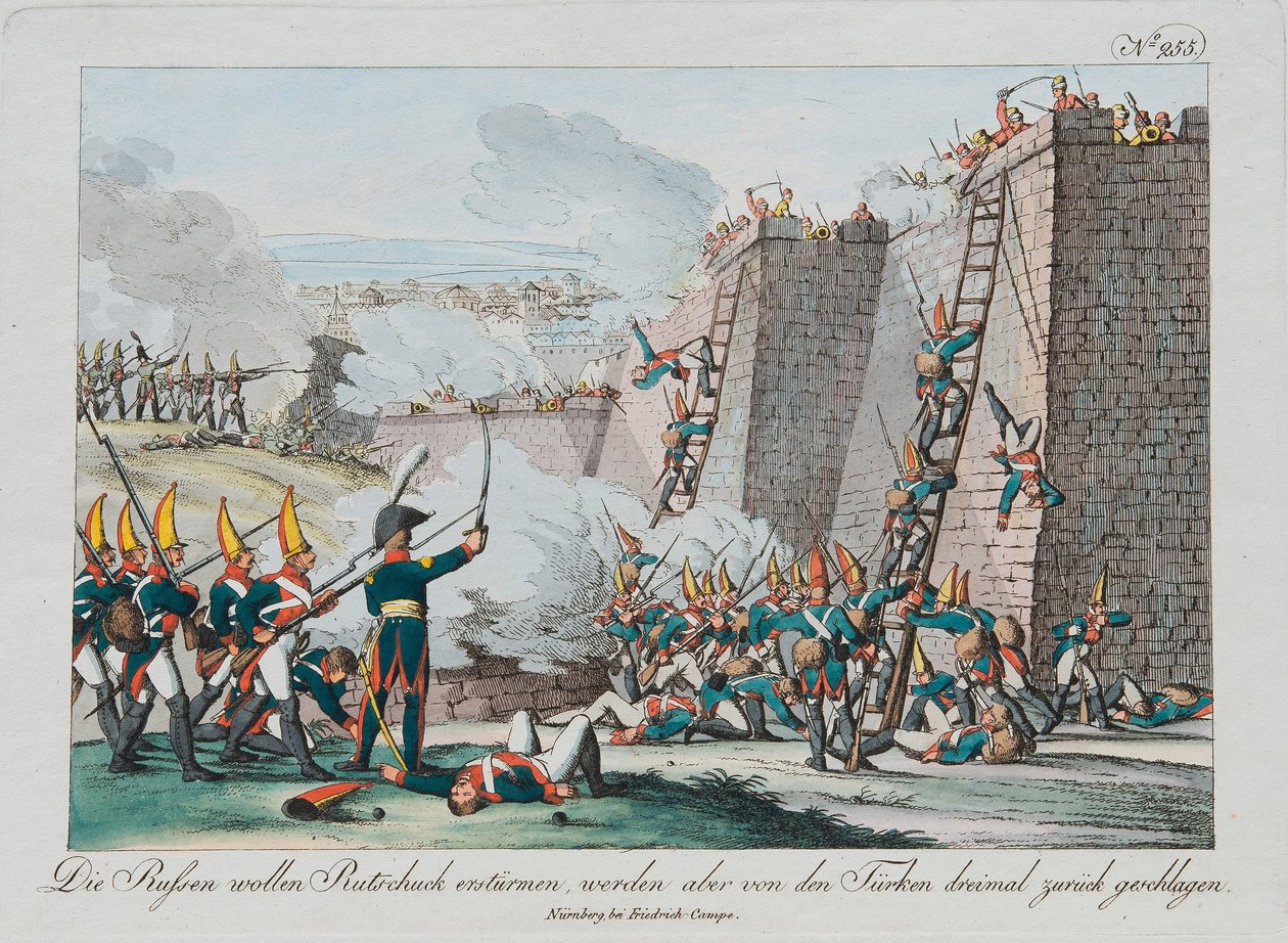 Belägringen av Rutchuk-fästningen, ca. 1830 av August Friedrich Andreas Campe