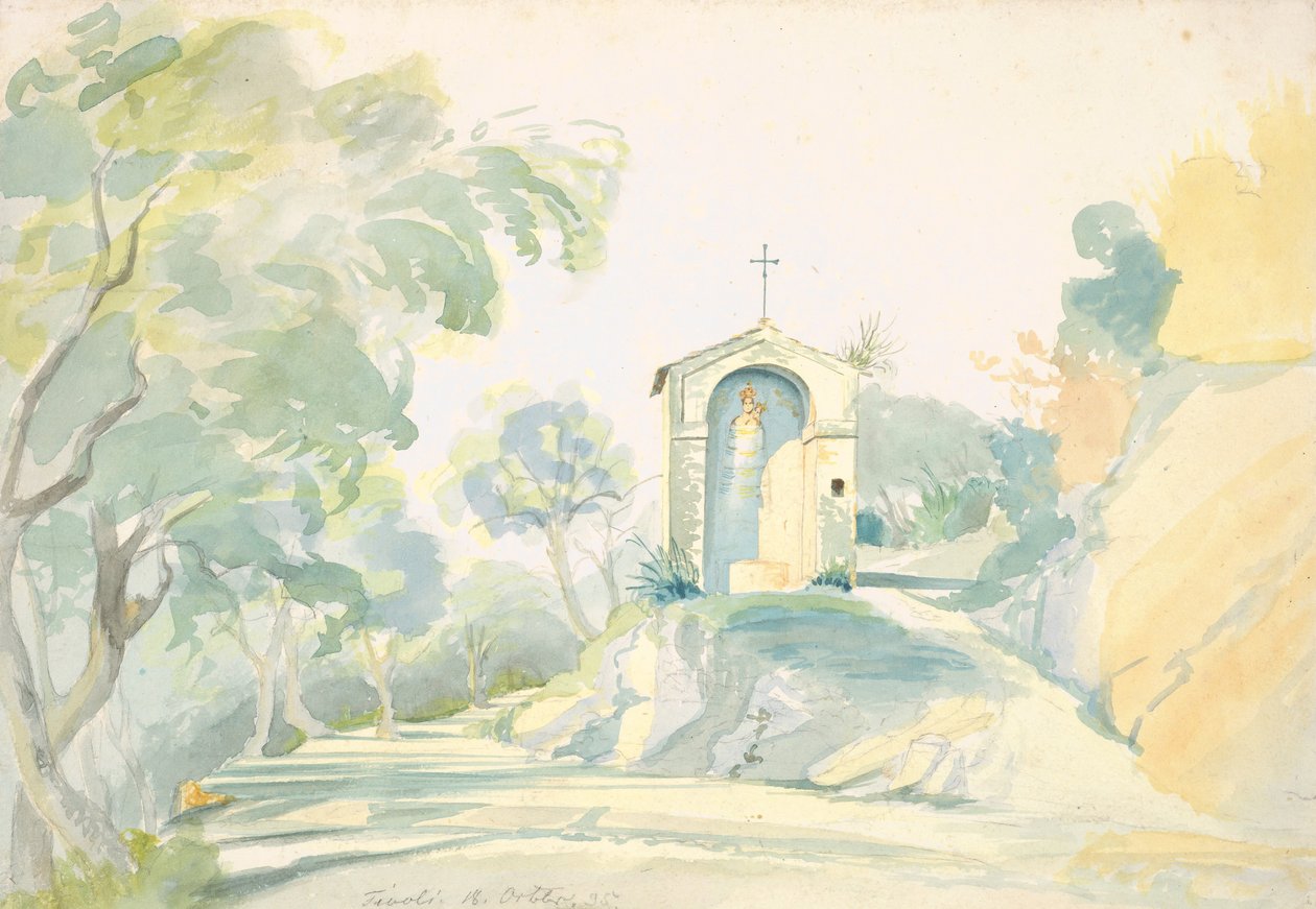 Ett vägkapell nära Tivoli, 1835. av August Georg Friedrich Lucas